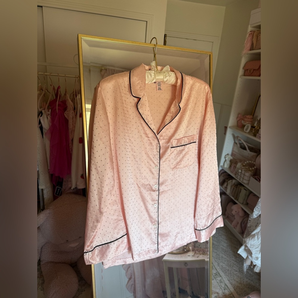Victoria’s Secret dew drop satin pajamas rhinestone